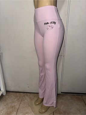 Hello Kitty Light Pink Flared Leggings High Waist